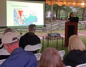 A current events lecture held at the Historic Polegreen Church site